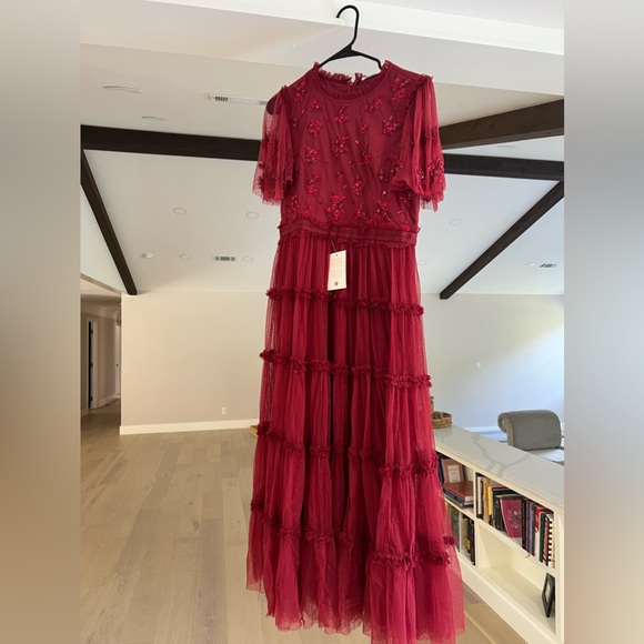 New With Tags Ivy City Co Anastasia beaded dress in Red - Picture 1 of 6